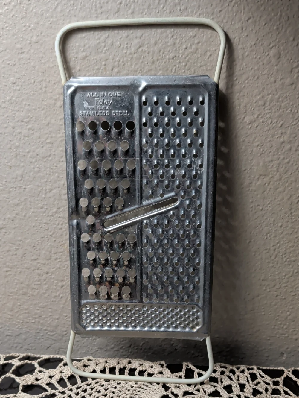 Foley All-in-one Vintage Stainless Steel Multi-Sided Hand Cheese Grater